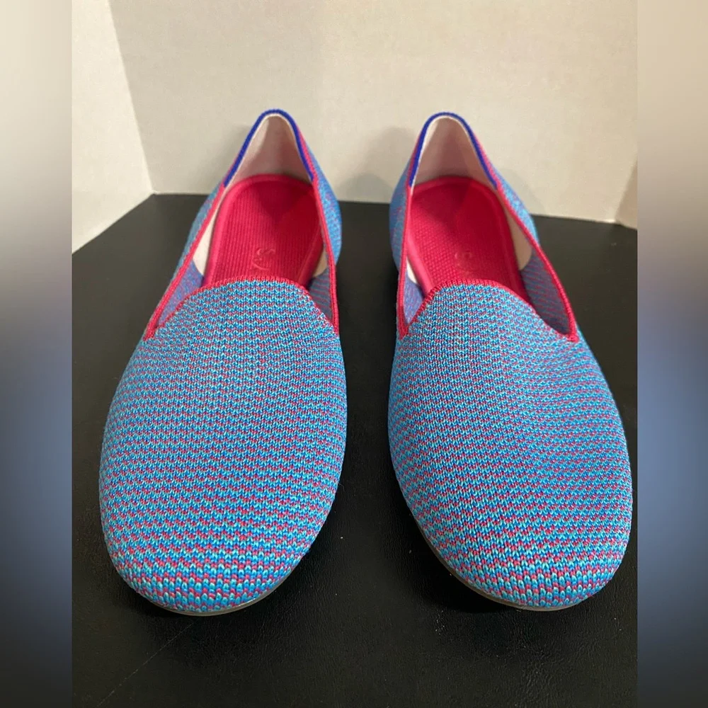 Rothys Womens The Loafer Bluebell Triple Stitch Colorway Size 6 💙🩷